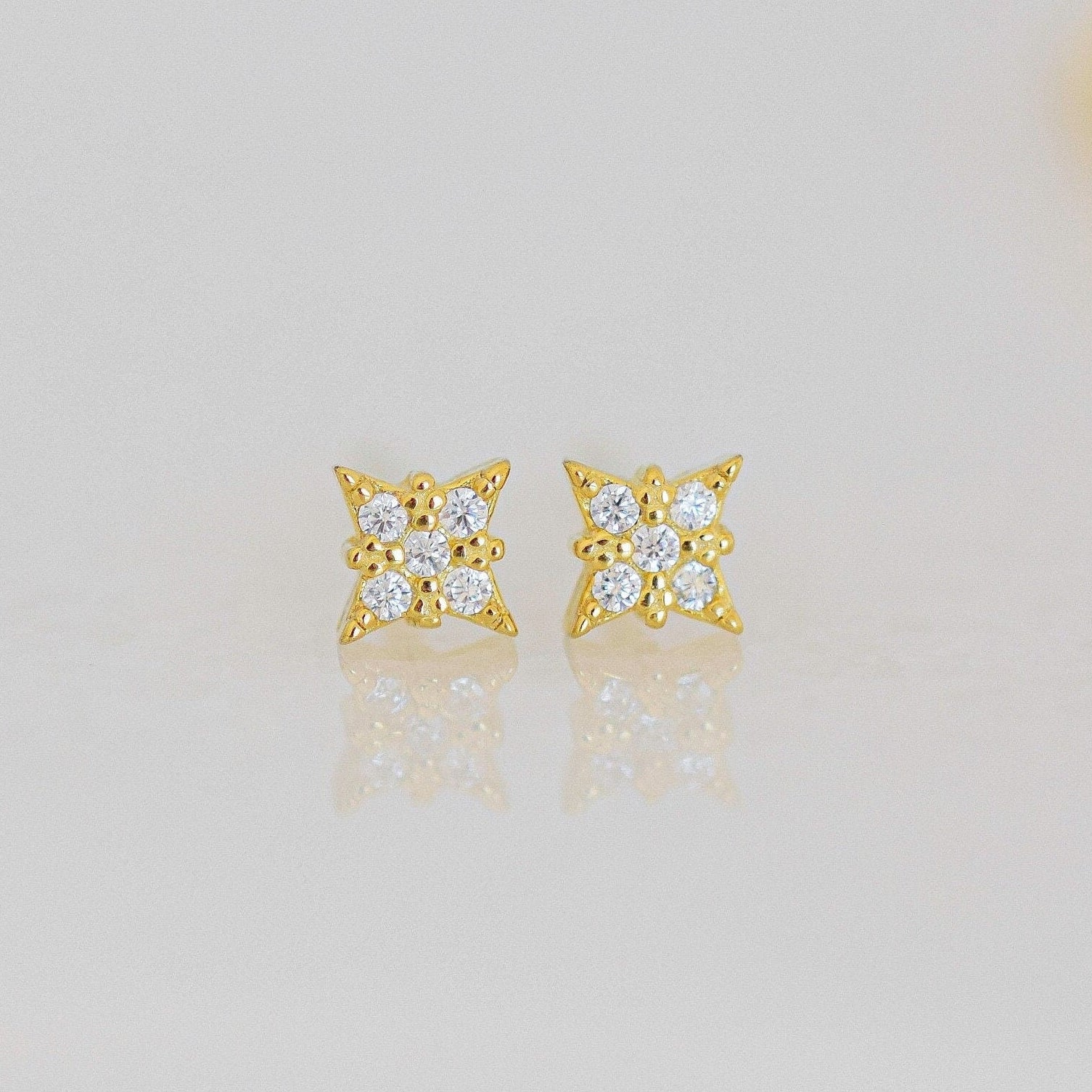 Pendientes de estrella delicada