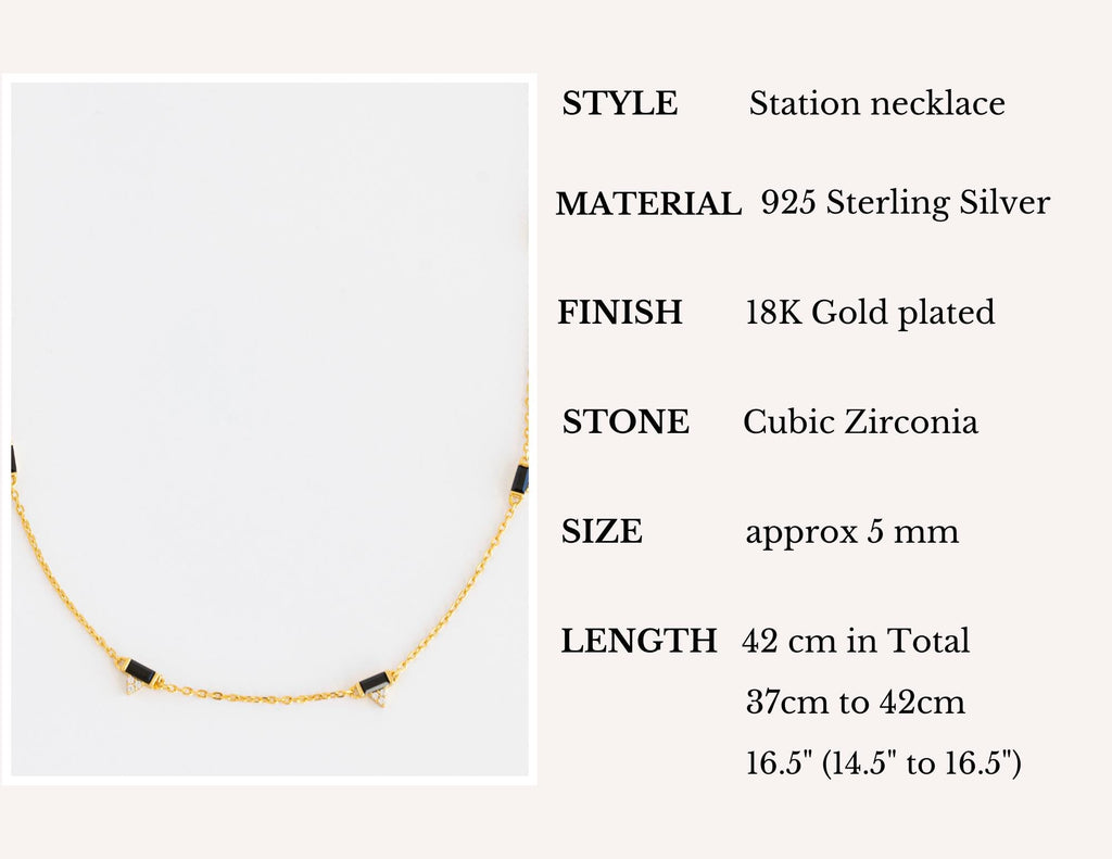 Elegante collar Station con circonitas cúbicas