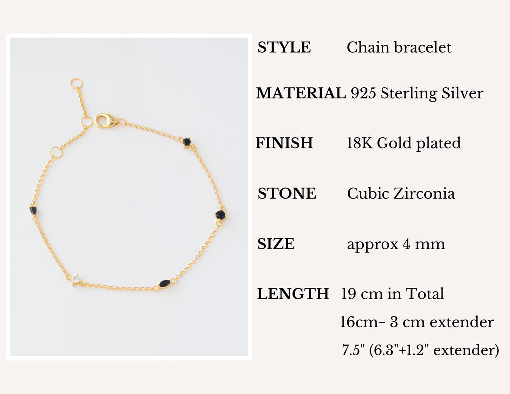 Pulsera delicada de la estación. Pulsera de cadena con circonitas cúbicas. Joyería minimalista con capas.