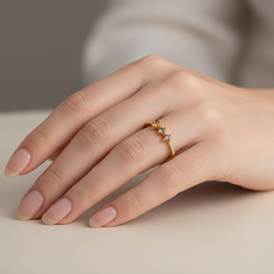 Cubic Zirconia Multicolor ring