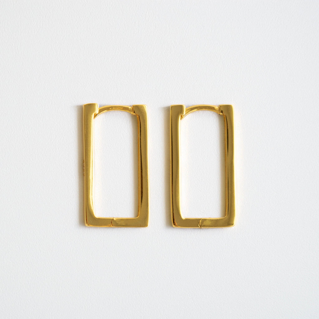 Pendientes de aro rectangulares
