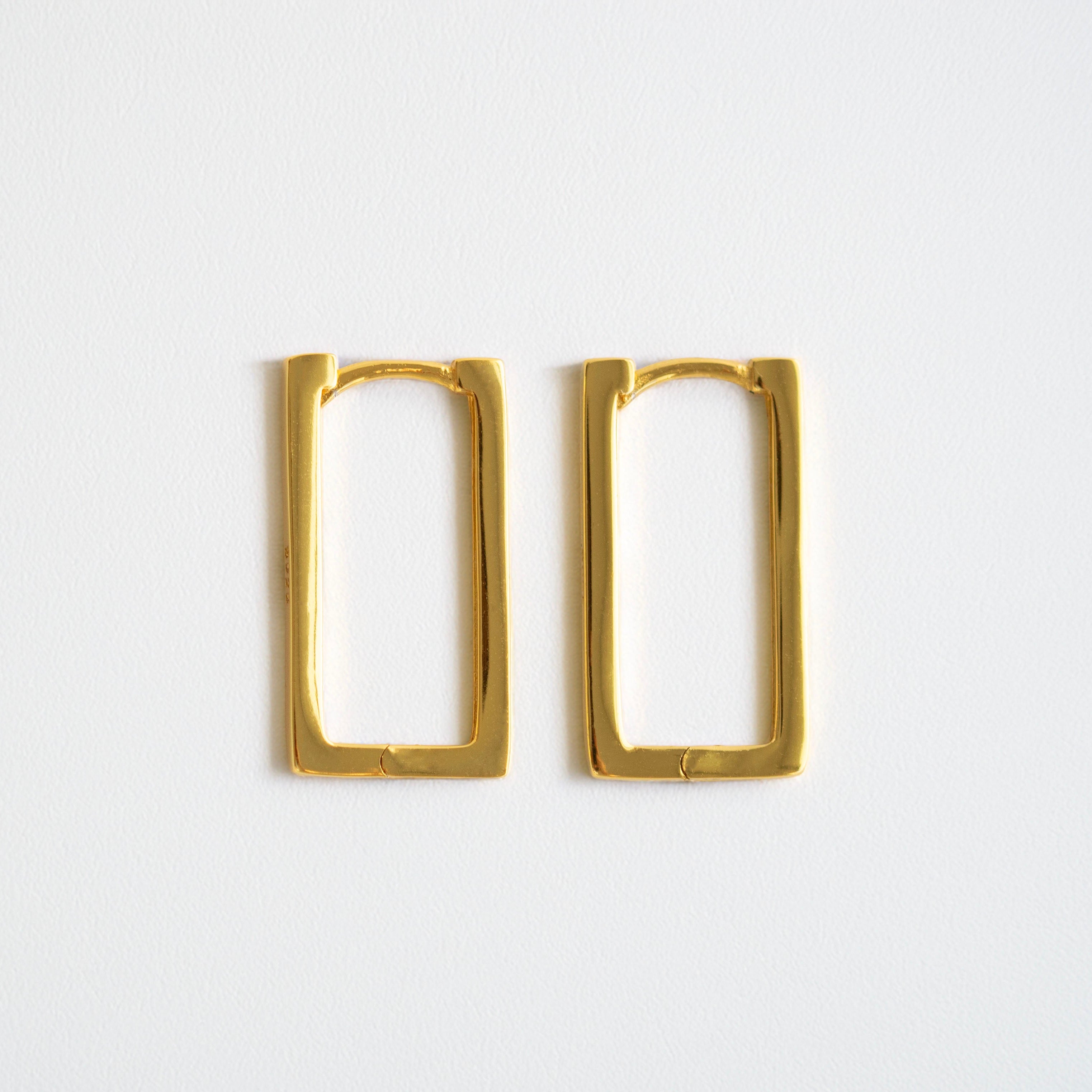 Pendientes de aro rectangulares