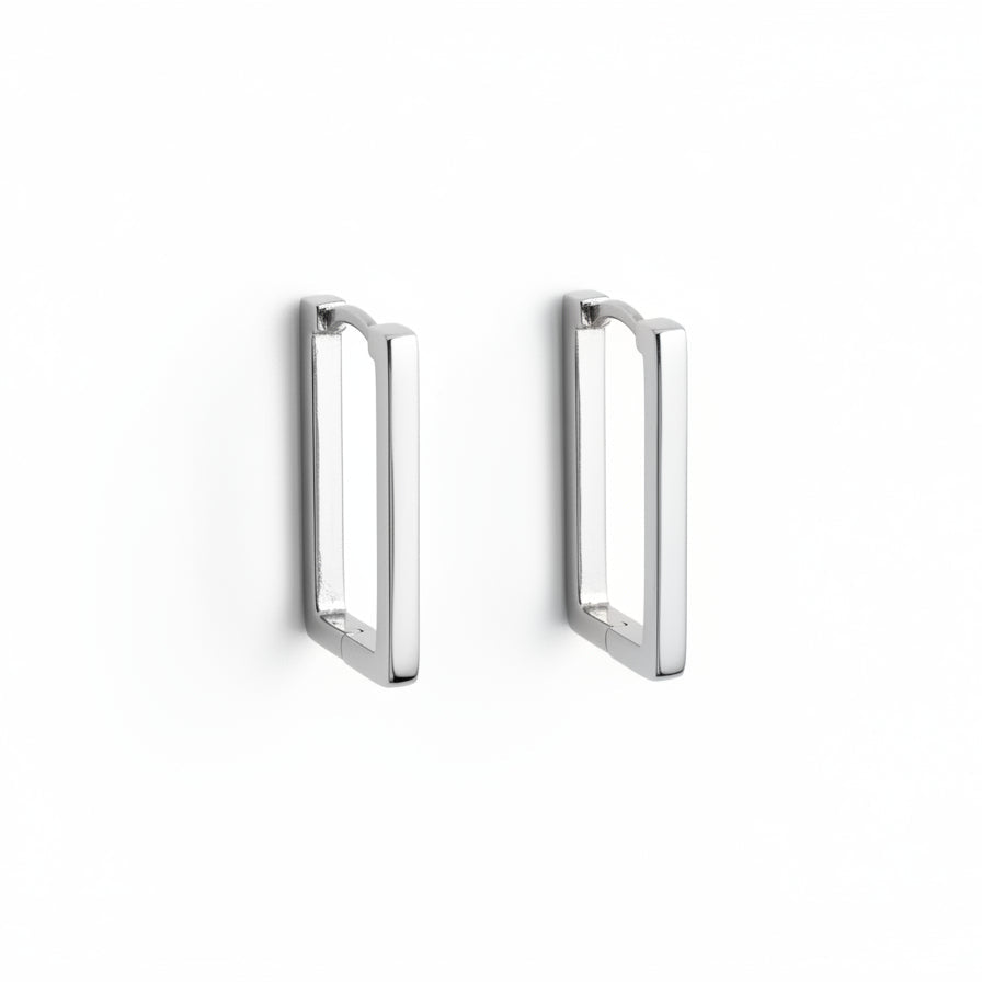 Pendientes de aro rectangulares