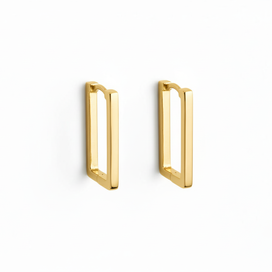 Pendientes de aro rectangulares