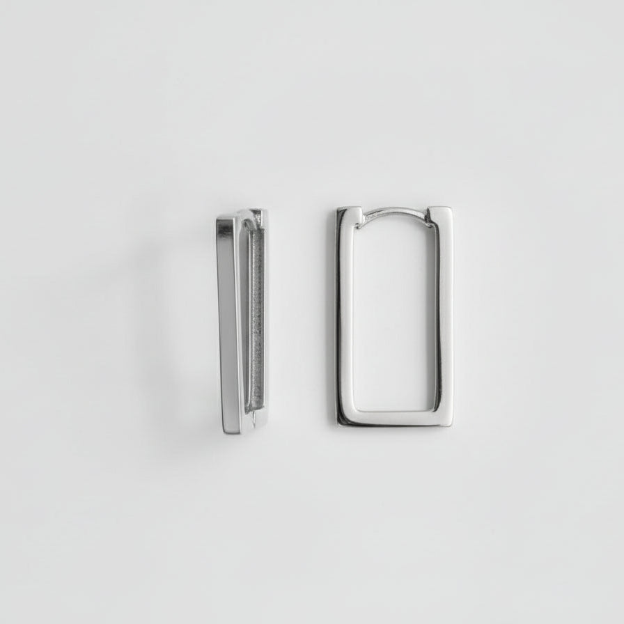 Pendientes de aro rectangulares