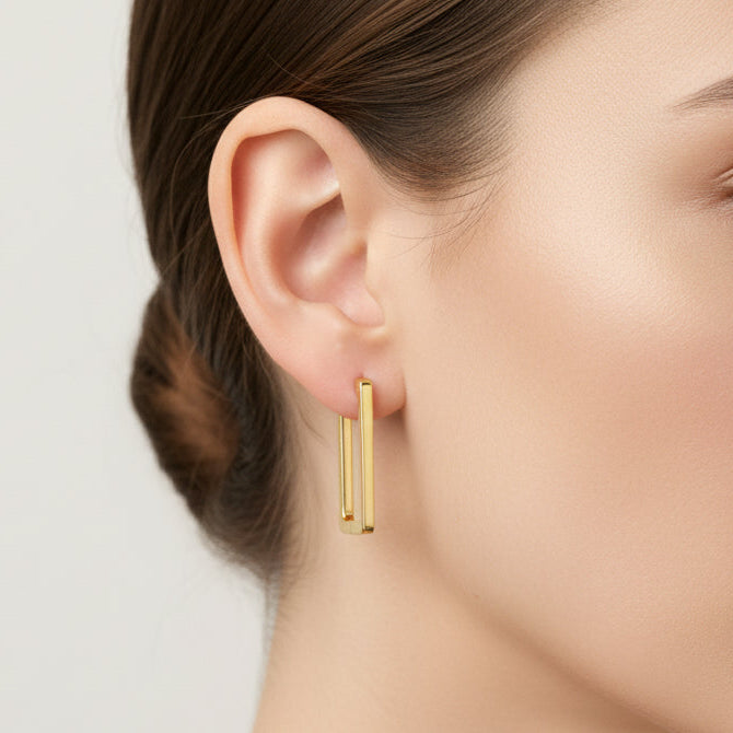 Pendientes de aro rectangulares