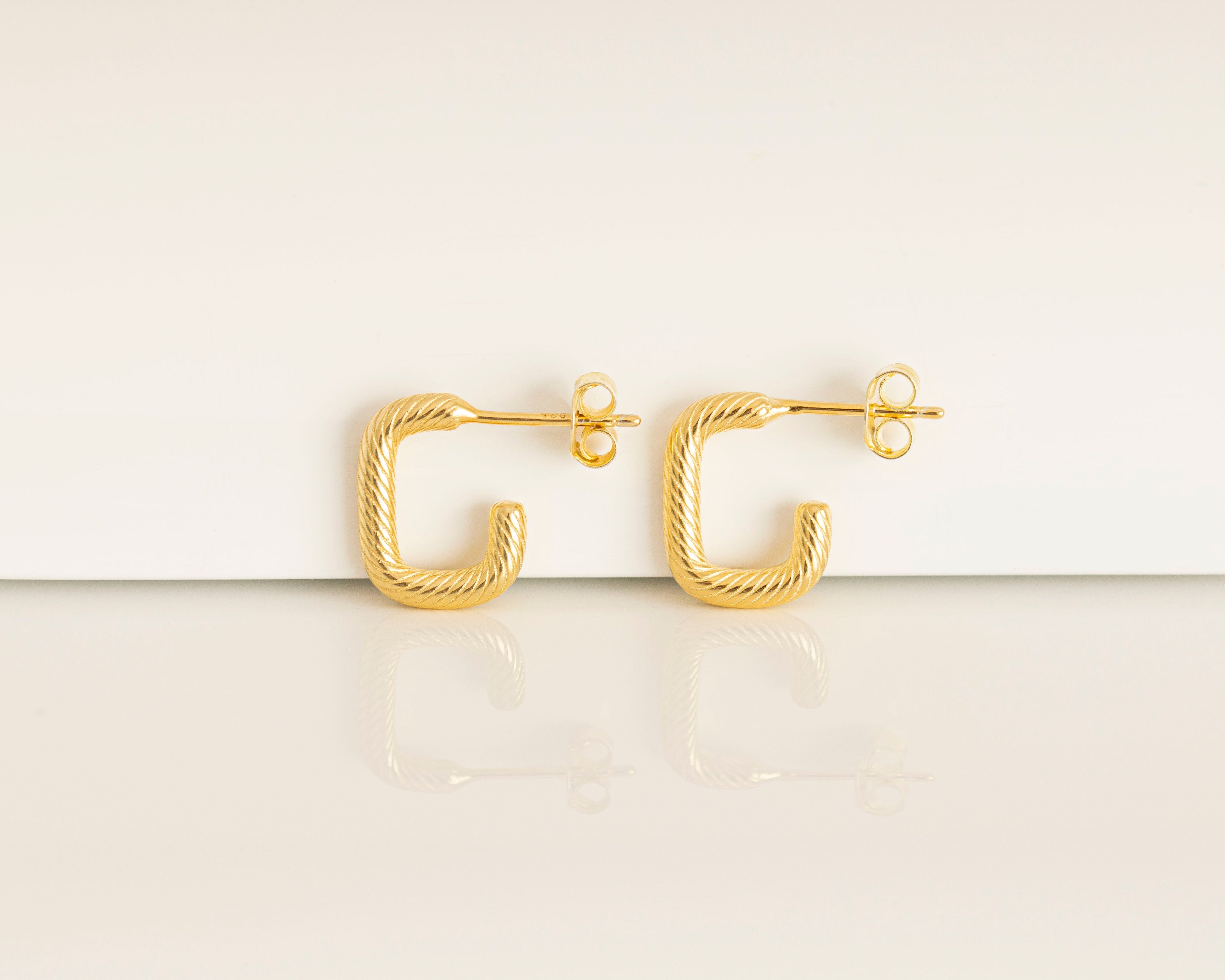 Textured Sterling Silver Hoop Earrings