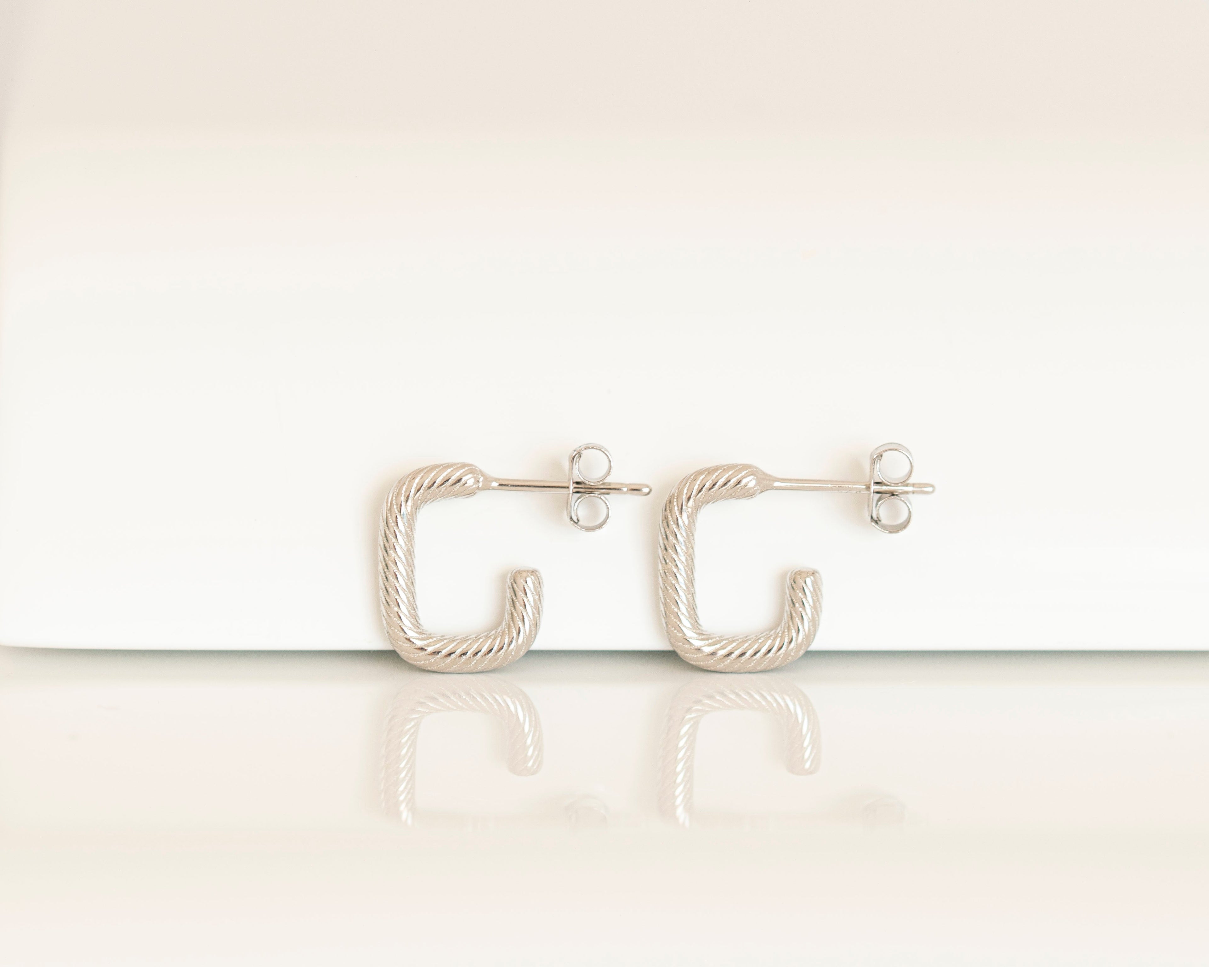 Textured Sterling Silver Hoop Earrings