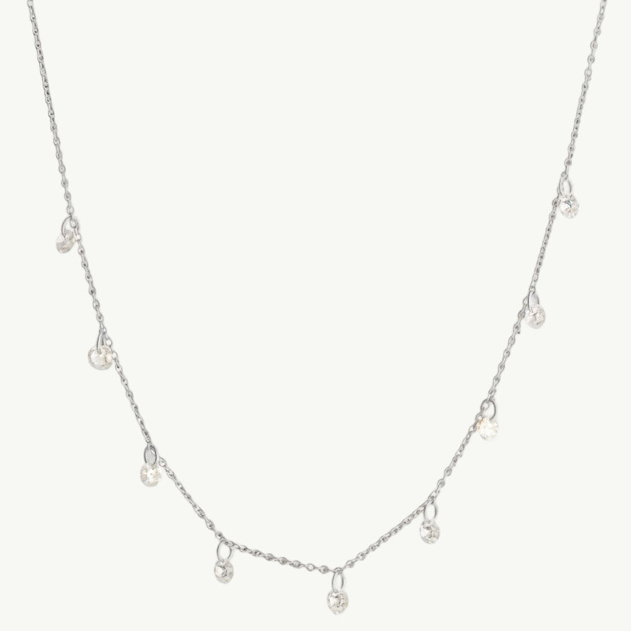 Dainty Cubic zirconia  Dangle Choke