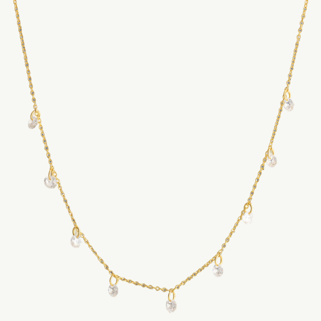 Delicado collar colgante de circonita cúbica