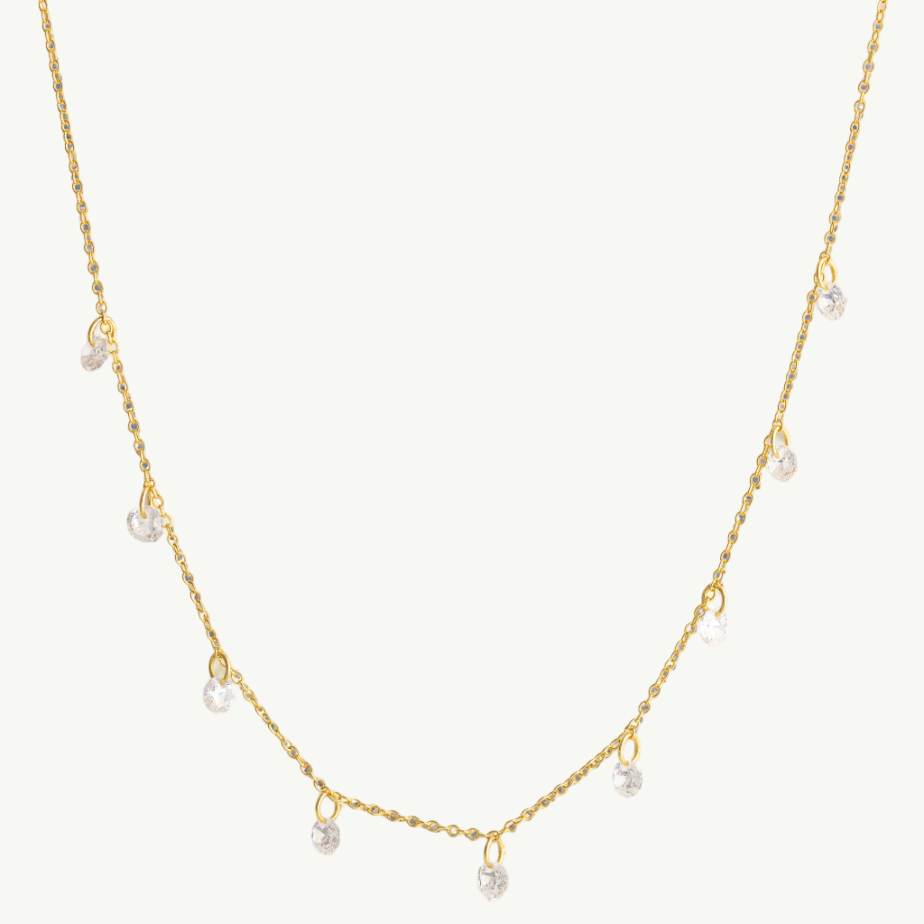 Dainty Cubic zirconia  Dangle Choke