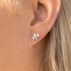 Pendientes de oro con circonitas cúbicas de talla marquesa: pendientes verde esmeralda o lavanda