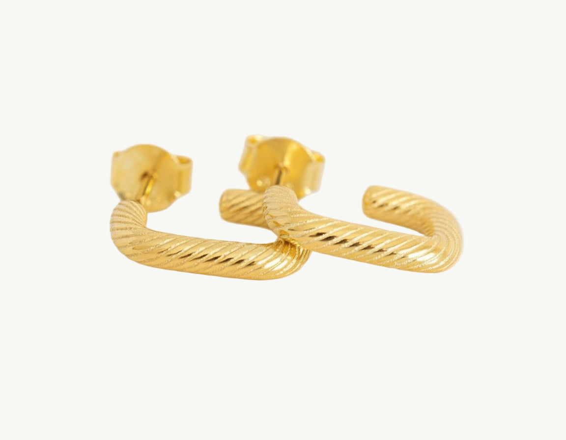 Textured Sterling Silver Hoop Earrings